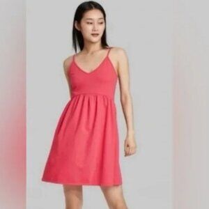 Wild Fable Bright PInk Fit and Flare Strappy Mini Dress 2X